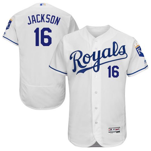 Kansas City Royals #16 Bo Jackson White Flexbase Authentic Collection Stitched Jersey Men's