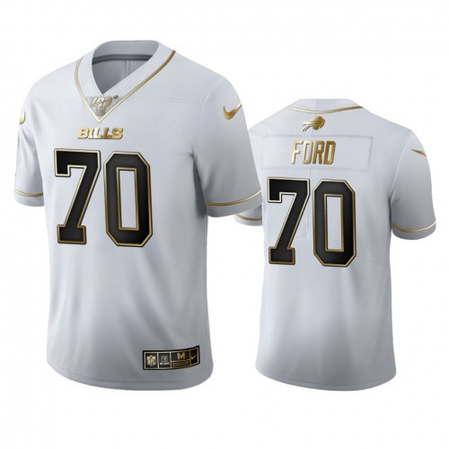 Buffalo Buffalo Bills #70 Cody Ford Men's White Golden Edition Vapor Limited 100 Jersey Men's