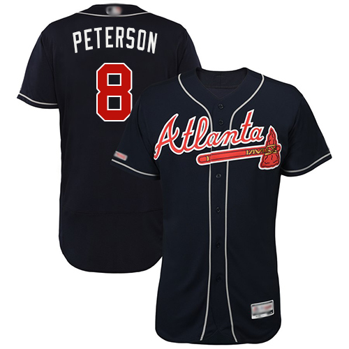 Atlanta Braves #8 Jace Peterson Navy Blue Flexbase Authentic Collection Stitched Jersey Men's