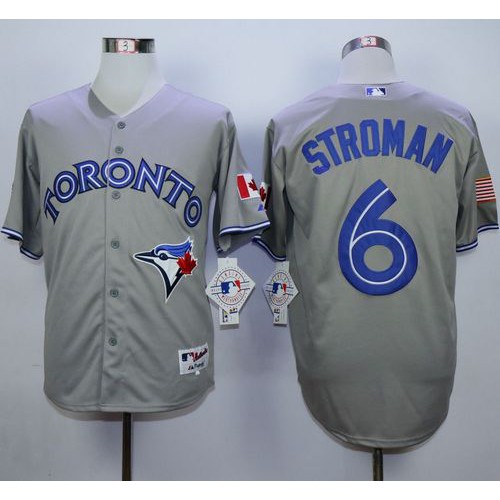 Toronto Blue Jays #6 Marcus Stroman Grey Stitched Jersey Men's