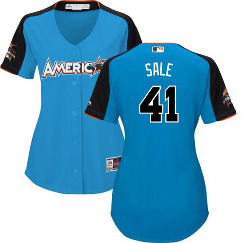 Boston Red Sox #41 Chris Sale Blue 2017 All-Star American League Women's Stitched Jersey Womens