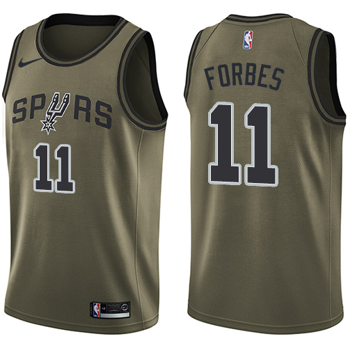 San Antonio Spurs #11 Bryn Forbes Green Swingman Salute to Service Jersey Mens