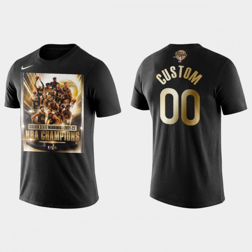Golden State Warriors Custom Men's Black 2021-22 Finals Champions T-Shirt