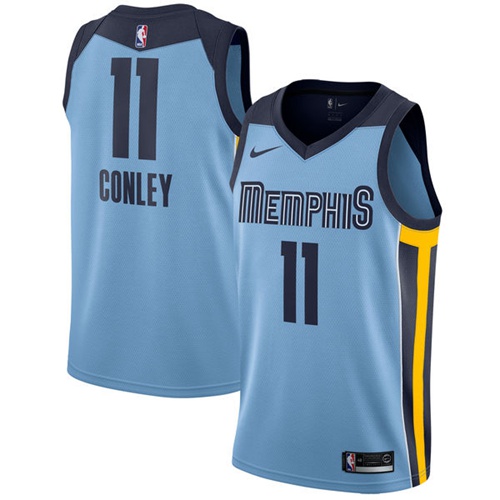 Memphis Grizzlies #11 Mike Conley Light Blue Swingman Statement Edition Jersey Mens