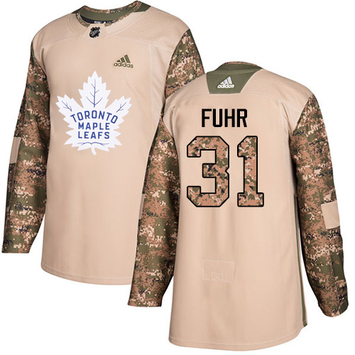 Adidas Maple Toronto Maple Leafs #31 Grant Fuhr Camo Authentic 2017 Veterans Day Stitched Jersey Men's