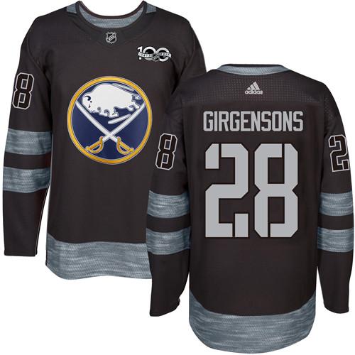 Adidas Buffalo Sabres #28 Zemgus Girgensons Black 1917-2017 100th Anniversary Stitched Jersey Men's
