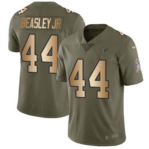 Atlanta Falcons #44 Vic Beasley Jr Olive/Gold Men's Stitched Limited 2017 Salute To Service Jersey Men's