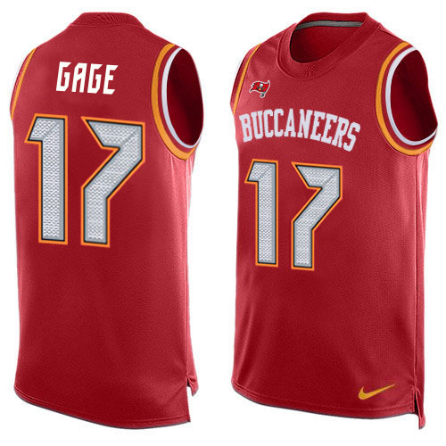 Buccaneers #17 Russell Gage Red Team Color Men's Stitched Limited Tank Top Jersey