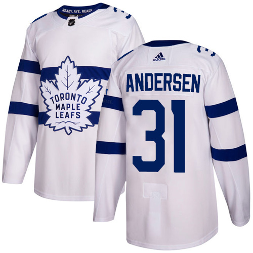 Adidas Maple Toronto Maple Leafs #31 Frederik Andersen White Authentic 2018 Stadium Series Stitched Youth Jersey Youth