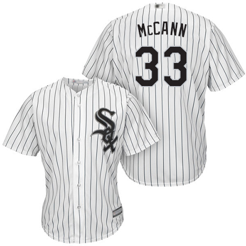 Chicago White Sox #33 James McCann White(Black Strip) New Cool Base Stitched Jersey Men's
