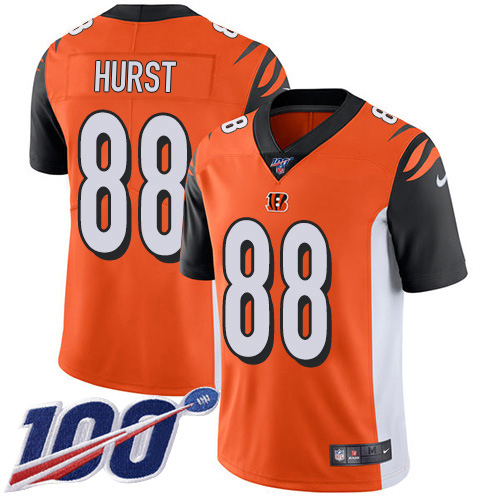 Bengals #88 Hayden Hurst Orange Alternate Men's Stitched 100th Season Vapor Untouchable Limited Jersey