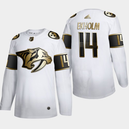 Nashville Nashville Predators #14 Mattias Ekholm Men's Adidas White Golden Edition Limited Stitched Jersey Men's