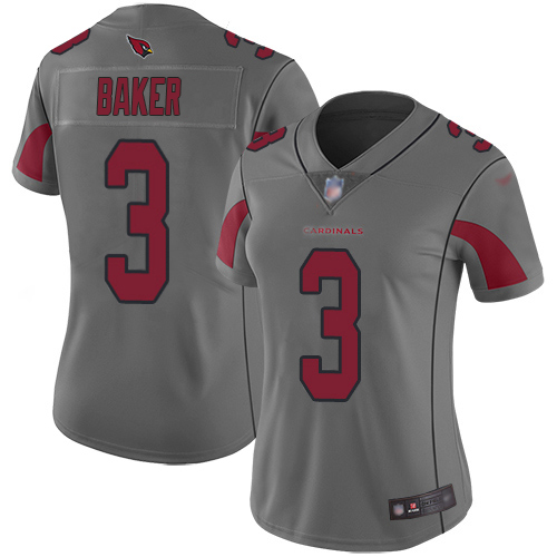 Cardinals #3 Budda Baker Silver Women's Stitched Limited Inverted Legend Jersey