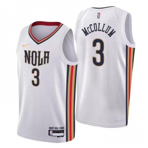 New Orleans New Orleans Pelicans #3 C.J. McCollum Womens White 2021/22 Swingman Jersey - City Edition Womens