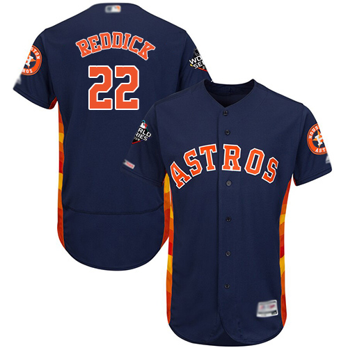 Houston Astros #22 Josh Reddick Navy Blue Flexbase Authentic Collection 2019 World Series Bound Stitched Jersey Men's