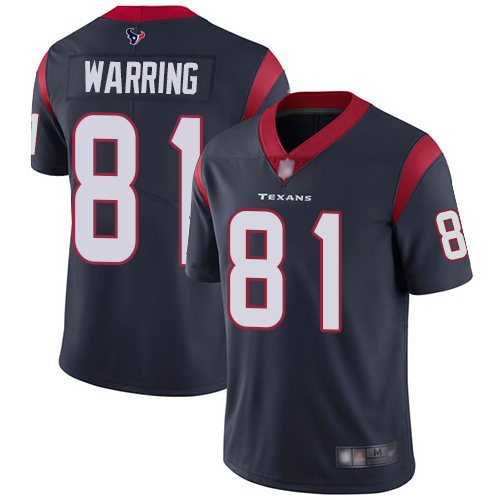 Houston Texans #81 Kahale Warring Navy Blue Team Color Youth Stitched Vapor Untouchable Limited Jersey Youth