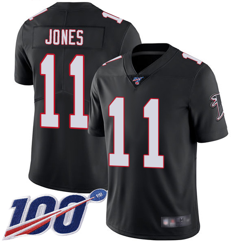 Atlanta Falcons #11 Julio Jones Black Alternate Men's Stitched 100th Season Vapor Limited Jersey Men's