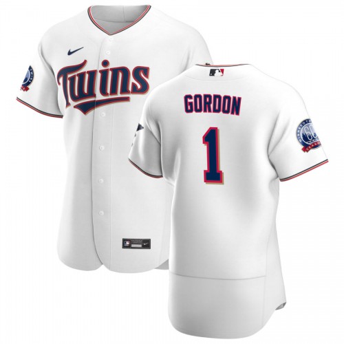 Minnesota Minnesota Twins #1 Nick Gordon Men's White Home 2020 60th Season Authentic Team Jersey Men's