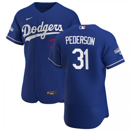 Los Angeles Los Angeles Dodgers #31 Joc Pederson Men's Royal Alternate 2020 World Series Champions Authentic Player Jersey Men's