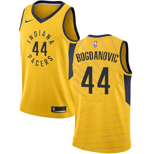 Indiana Pacers #44 Bojan Bogdanovic Gold Swingman Statement Edition Jersey Mens