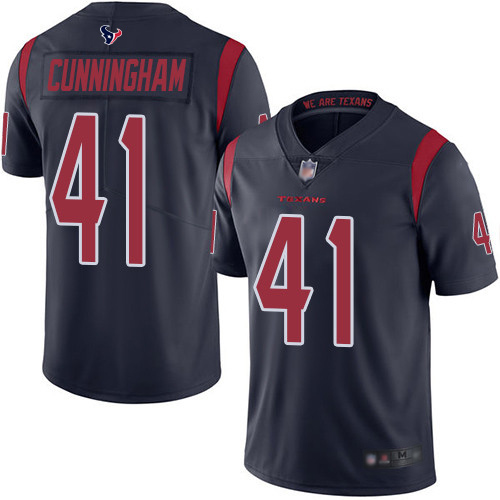 Houston Texans #41 Zach Cunningham Navy Blue Men's Stitched Limited Rush Jersey Men's