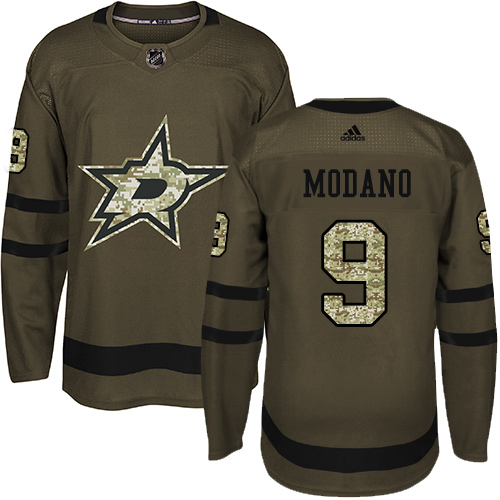 Adidas Dallas Stars #9 Mike Modano Green Salute to Service Stitched Jersey Men's