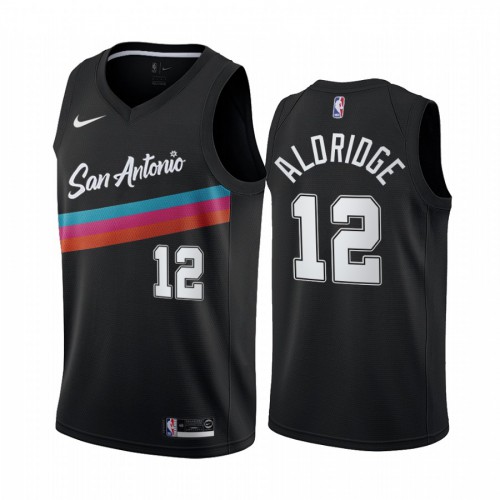 San Antonio Spurs #12 LaMarcus Aldridge Black Womens Swingman 2020-21 City Edition Jersey Womens