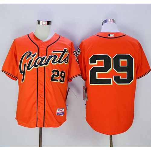 San Francisco Giants #29 Jeff Samardzija Orange Alternate Cool Base Stitched Jersey Men's
