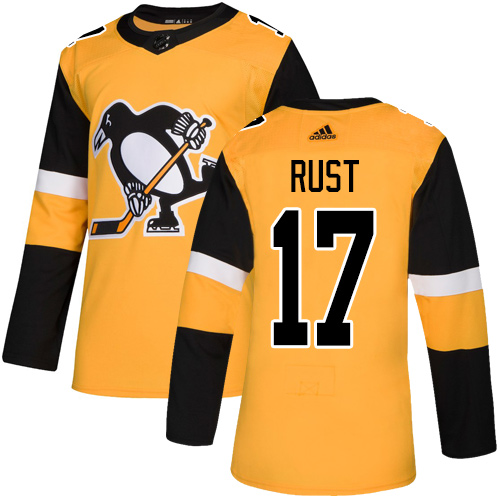 Adidas Pittsburgh Penguins #17 Bryan Rust Gold Alternate Authentic Stitched Jersey Men's