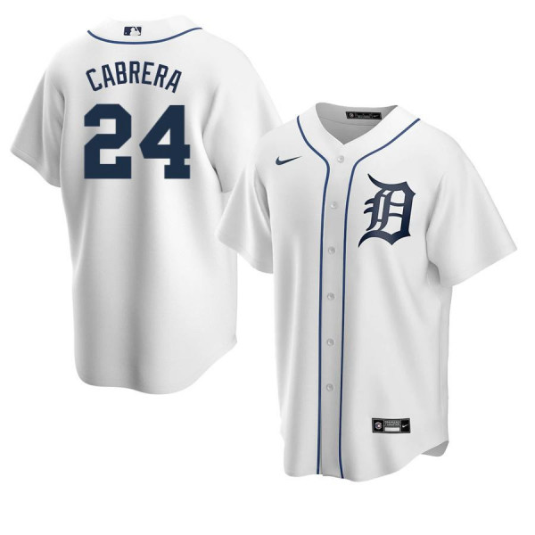 Men's Youth Women's Detroit Tigers 24 Replica White Home 2020 Replica Miguel Cabrera Jersey