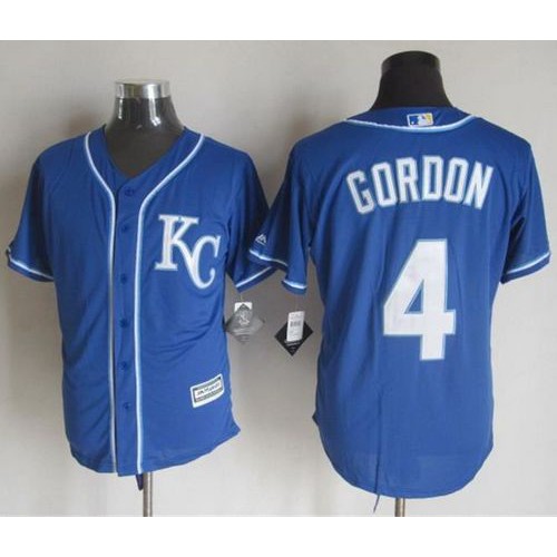 Kansas City Royals #4 Alex Gordon Blue Alternate 2 New Cool Base Stitched Jersey Men's