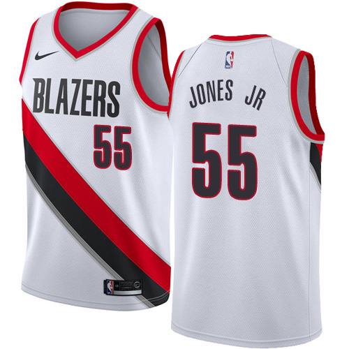 Portland Trail Blazers #55 Derrick Jones Jr White Youth Swingman Association Edition Jersey Youth