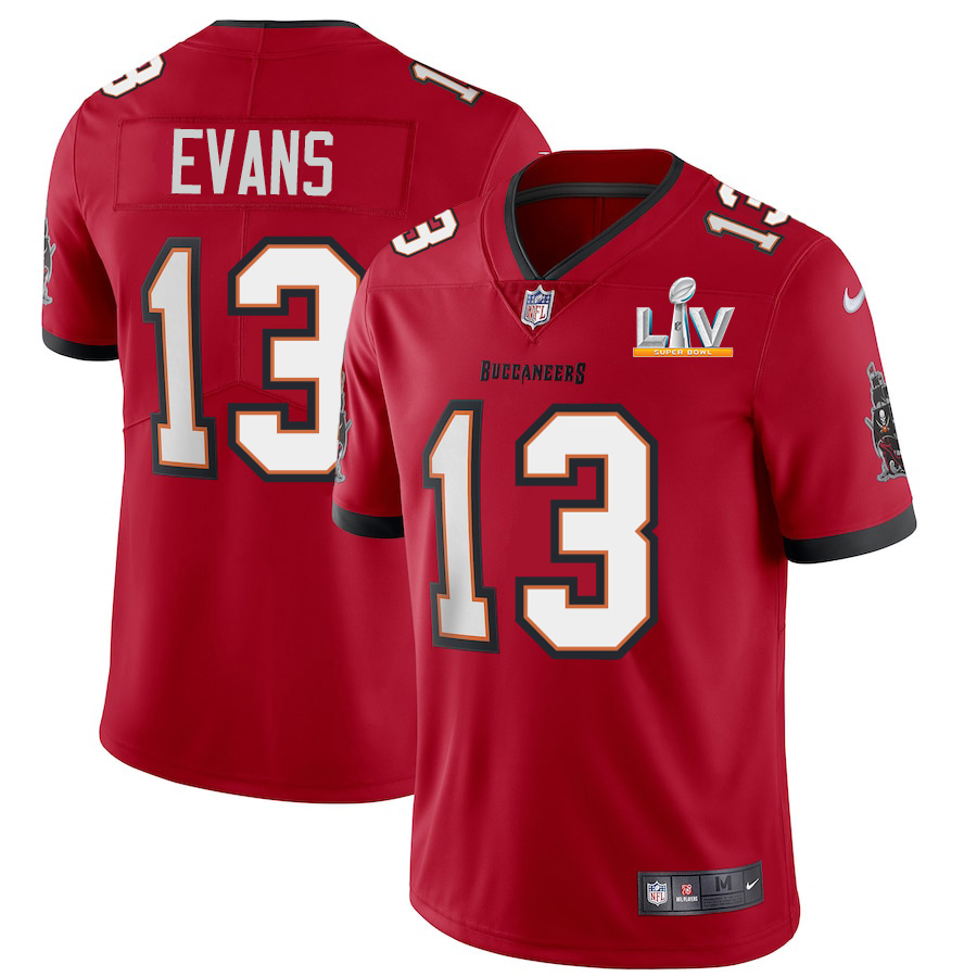 Tampa Bay Buccaneers #13 Mike Evans Men's Super Bowl LV Bound Red Vapor Limited Jersey