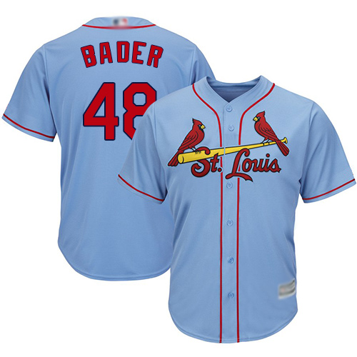St.Louis Cardinals #48 Harrison Bader Light Blue Cool Base Stitched Youth Jersey Youth