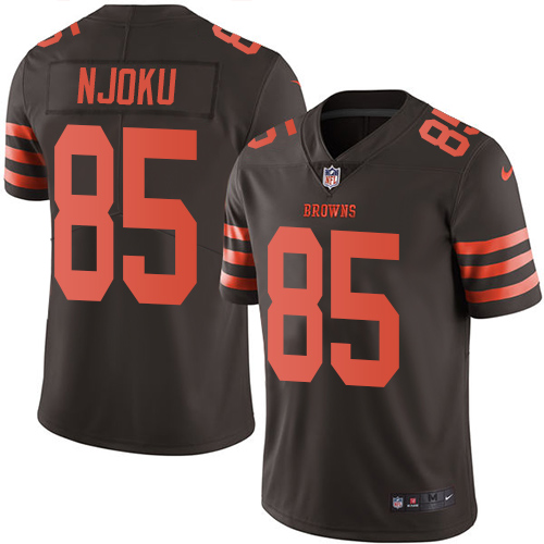 Browns #85 David Njoku Brown Men's Stitched Limited Rush Jersey