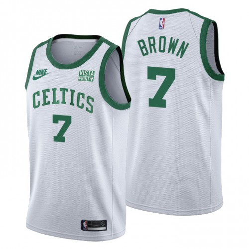 Boston Boston Celtics #7 Jaylen Brown Womens Releases Classic Edition 75th Anniversary Jersey White Womens