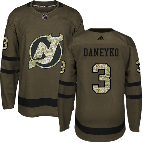 Adidas New Jersey Devils #3 Ken Daneyko Green Salute to Service Stitched Jersey Men's