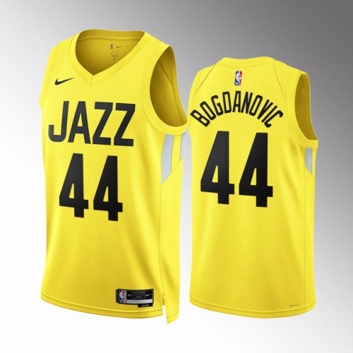 Utah Utah Jazz #44 Bojan Bogdanovic Mens Yellow 2022-23 Icon Edition Jersey Mens