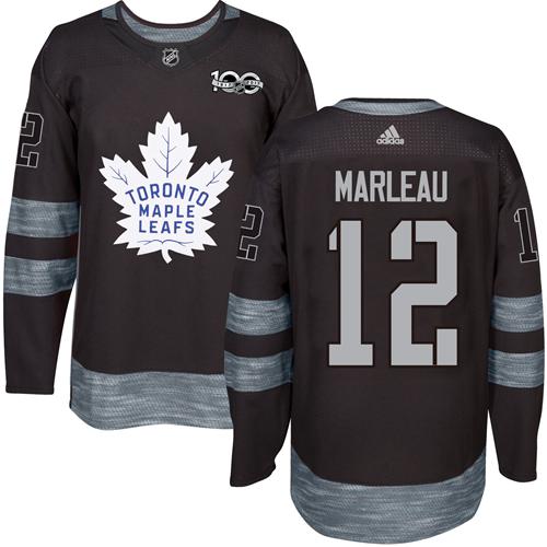 Adidas Maple Toronto Maple Leafs #12 Patrick Marleau Black 1917-2017 100th Anniversary Stitched Jersey Men's