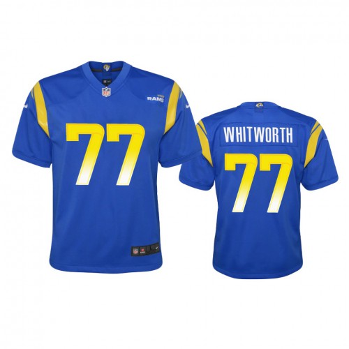 Los Angeles Los Angeles Rams #77 Andrew Whitworth Youth Game Jersey - Royal Youth