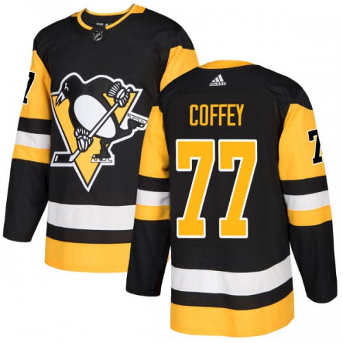 Adidas Pittsburgh Penguins #77 Paul Coffey Black Home Authentic Stitched Jersey Men's