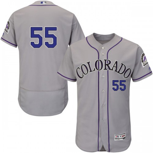 Colorado Rockies #55 Jon Gray Grey Flexbase Authentic Collection Stitched Jersey Men's