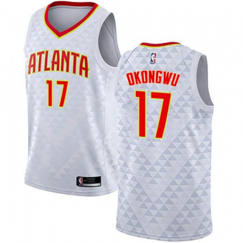 Atlanta Hawks #17 Onyeka Okongwu White Swingman Association Edition Jersey Mens