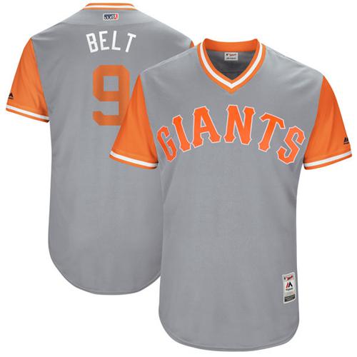 San Francisco Giants #9 Brandon Belt Gray 