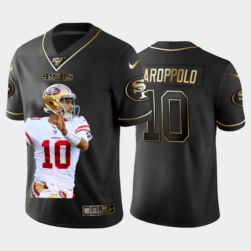 San Francisco 49ers #10 Jimmy Garoppolo Team Hero 3 Vapor Limited 100 Jersey Black Golden