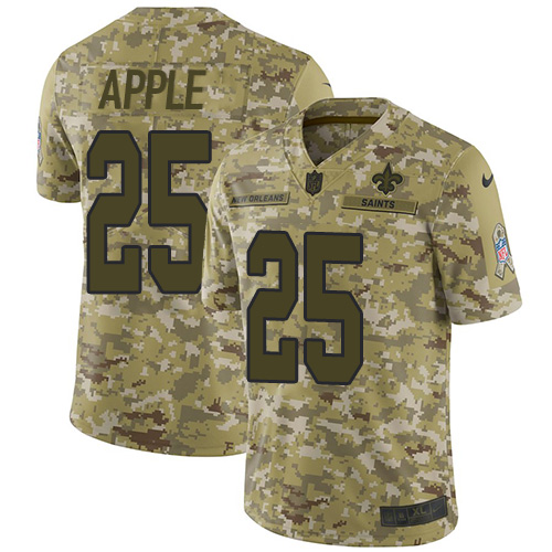 New Orleans Saints #25 Eli Apple Camo Men's Stitched Limited 2018 Salute To Service Jersey Men's