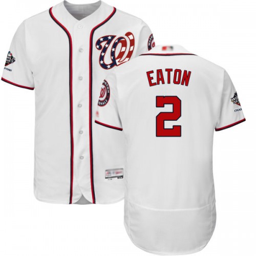 Washington Nationals #2 Adam Eaton White Flexbase Authentic Collection 2019 World Series Champions Stitched Jersey Men's