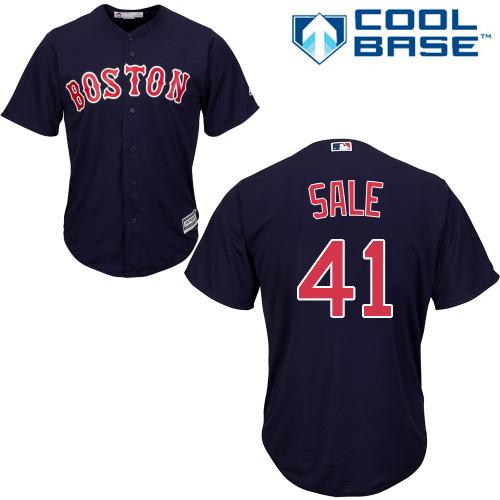 Boston Red Sox #41 Chris Sale Navy Blue Cool Base Stitched Youth Jersey Youth