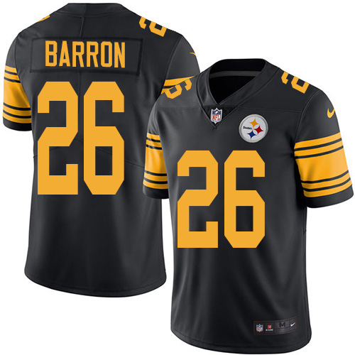 Pittsburgh Steelers #26 Mark Barron Black Men's Stitched Limited Rush Jersey Men's
