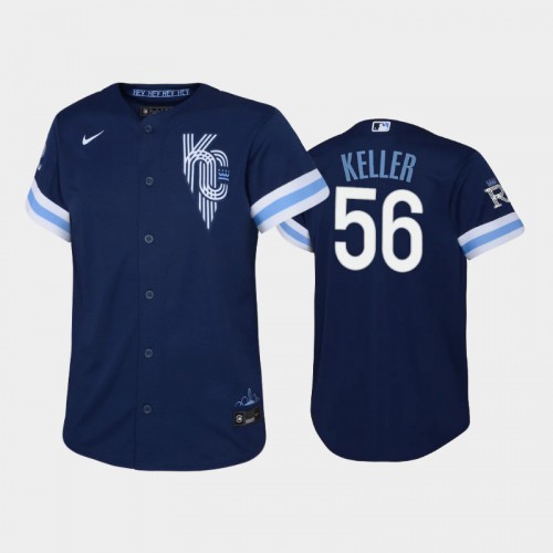 Kansas City Kansas City Royals #56 Brad Keller Youth Replica 2022 City Connect Navy Jersey Youth
